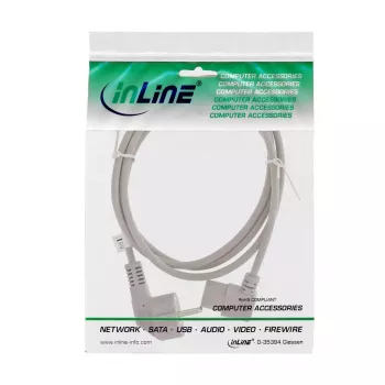 InLine cavo di alimentazione, CEE 7/7 angolare / IEC C13 a 3 poli angolare, grigio, 1,8m
