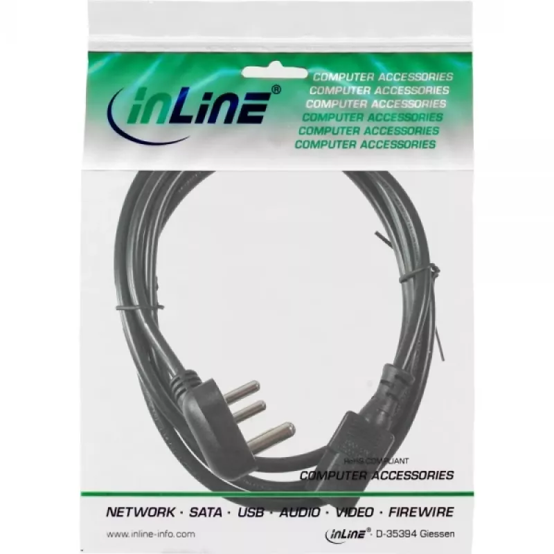 Cavo di alimentazione InLine Tipo D Sudafrica 5A / connettore IEC 1,8 m