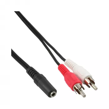 Cavo audio InLine 2x connettore RCA / connettore femmina stereo 3,5 mm 1 m