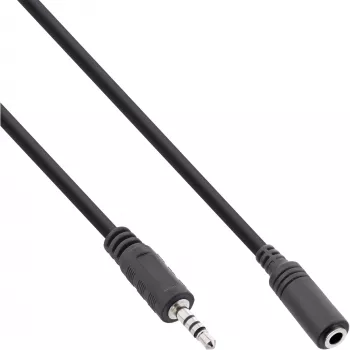 Cavo adattatore audio 4 poli connettore maschio 2,5 mm / connettore femmina 4 poli 3,5 mm 5 m InLine 99308G