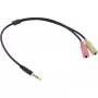 Cavo adattatore audio per headset InLine jack 3,5 mm connettore maschio 4 poli / 2x 3,5 mm, nero, 2 m