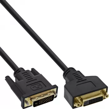Cavo DVI-D Premium 24+1 connettore maschio su connettore femmina Dual Link placcato oro 3m InLine 17763P