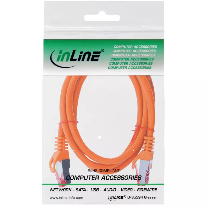 Cavo patch InLine S/FTP PiMF Cat.6 250MHz PVC rame arancione 1,5m