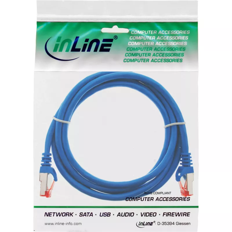 Cavo patch InLine S/FTP PiMF Cat.6 250MHz PVC rame blu 1,5m