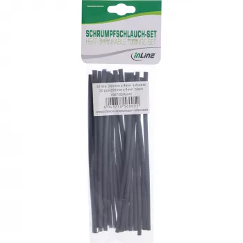 Guaina termorestringente InLine 200 mm, rapporto di restringimento 4 mm a 2 mm, 20 pz., nero