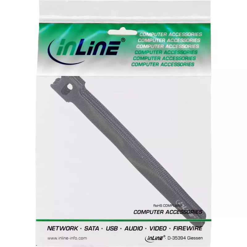 InLine fascette per cavi in velcro 180x12mm 10 pz. nero