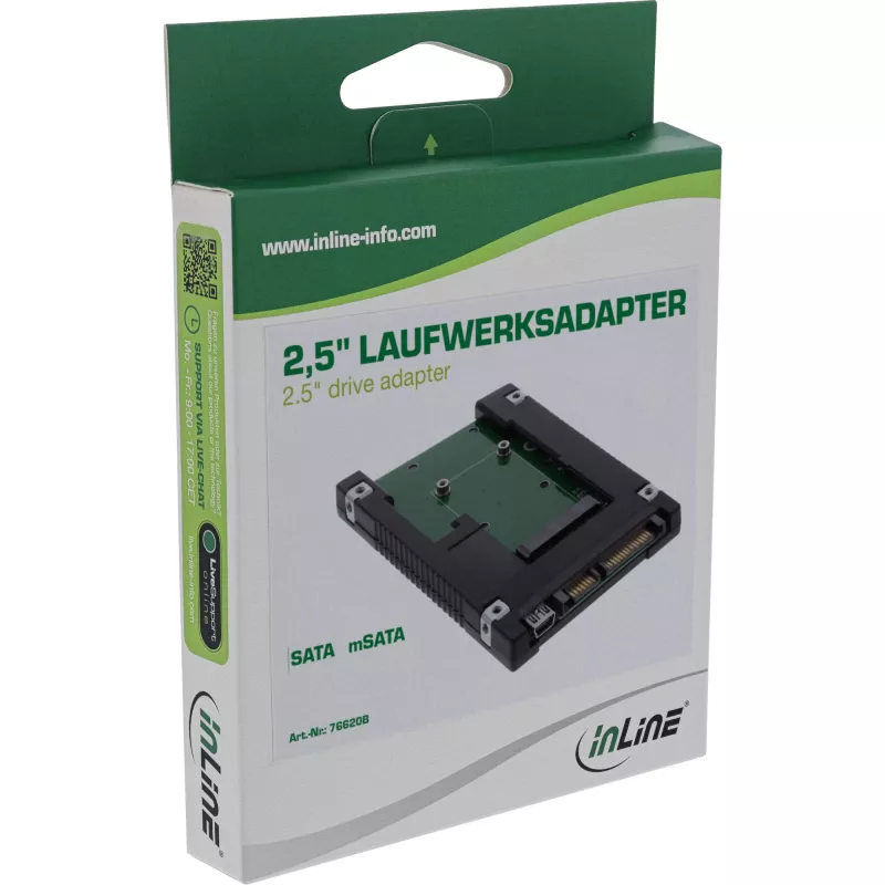 InLine adattatore drive 2,5 pollici SATA a mSATA SSD 76620B nero