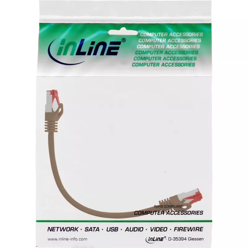 Cavo patch InLine S/FTP PiMF Cat.6 250MHz PVC rame marrone 0,3 m