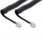 Cavo a spirale InLine RJ10 diretto maschio / maschio, nero, fino a 4 m