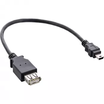 Cavo InLine USB 2.0, femmina A / Mini-5-pin maschio, 0,2 m, 0,2 m, Mini-USB B, USB A, USB 2.0, maschio/femmina, nero