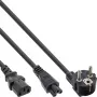Cavo di alimentazione a Y InLine CEE 7/7 maschio angolare / 3 poli IEC C13 e C5 maschio, 2 m