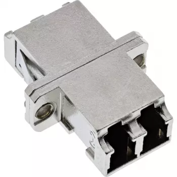 Adattatore in fibra ottica InLine metallo duplex LC/LC SM boccola in ceramica con flangia