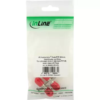Adattatore in fibra ottica InLine metallo duplex ST/ST MM boccola in ceramica con flangia