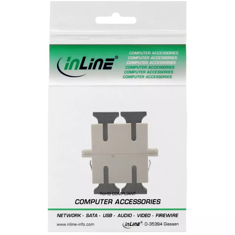 Adattatore in fibra ottica duplex SC/SC MM boccola in ceramica con flangia InLine 89992A