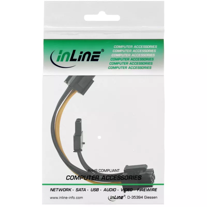 Adattatore di alimentazione interno InLine 6 pin / 8 pin per schede grafiche PCIe PCI-Express