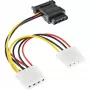 Cavo di alimentazione SATA femmina SATA / 3x 4 pin Molex maschio 0,15 m InLine 29679