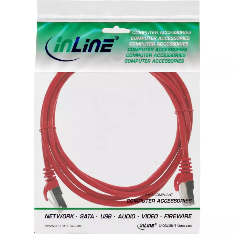 Cavo patch InLine F/UTP Cat.5e rosso 0,5 m