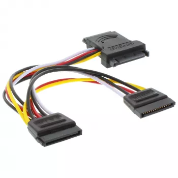 Cavo di alimentazione SATA interno InLine SATA maschio/femmina su 2x SATA maschio 0,15 m
