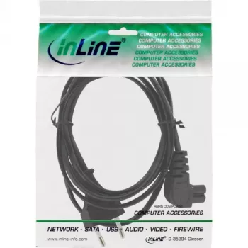 Cavo di alimentazione InLine, spina Euro / spina Euro8 angolare, nero, 2 m