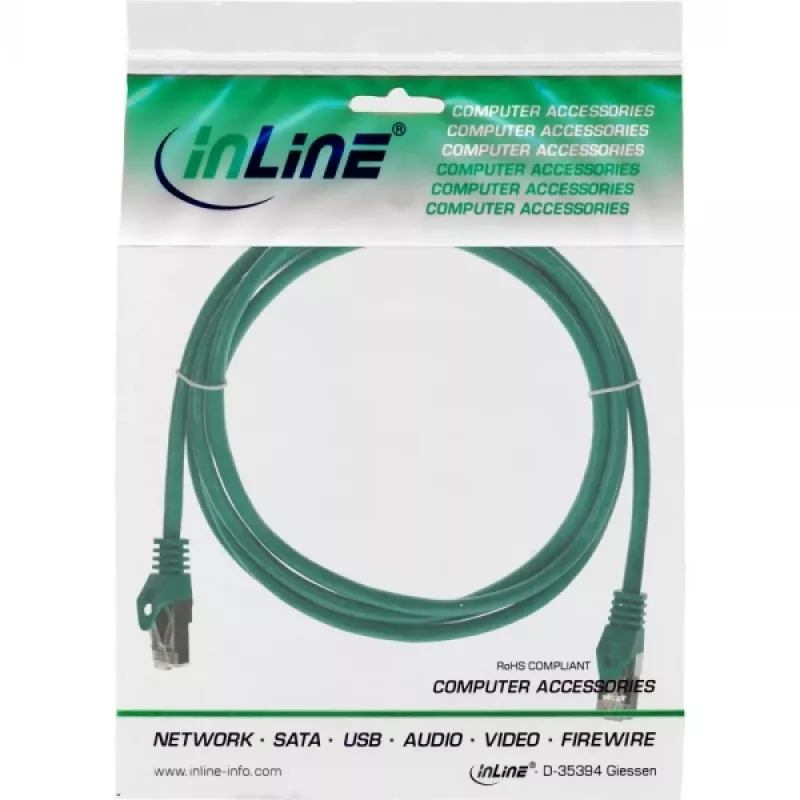 Cavo patch SF/UTP Cat.5e verde 1,5 m InLine