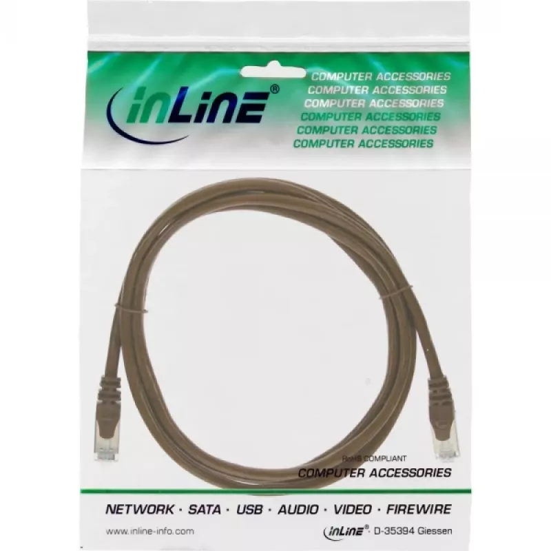 Cavo patch SF/UTP Cat.5e marrone 1,5 m InLine