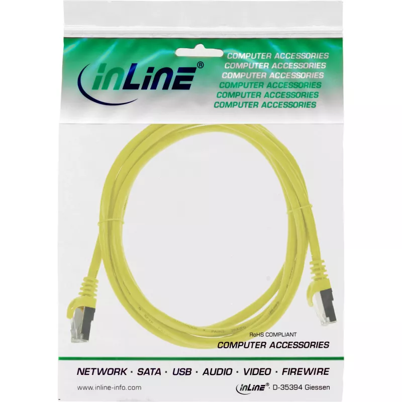 Cavo patch SF/UTP Cat.5e giallo 1,5 m InLine