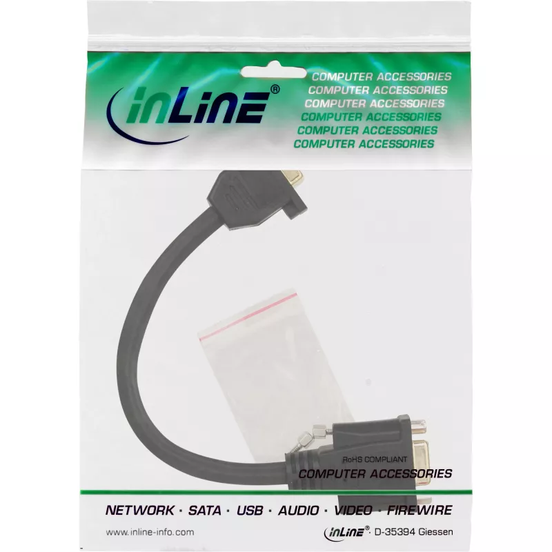 Cavo adattatore VGA InLine 15 pin VGA femmina/femmina 0,2 m