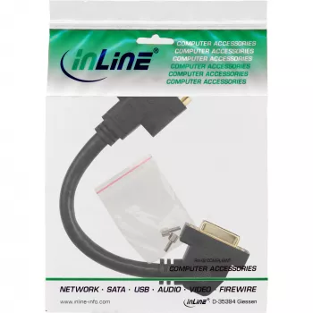 Cavo adattatore DVI-I InLine 24+5 DVI femmina / femmina con flangia 0,2 m