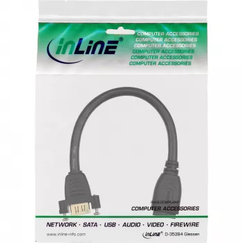 Cavo adattatore HDMI InLine Type-A femmina/femmina con flangia placcato oro 4K2K, 0,2 m