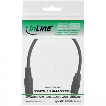 Cavo adattatore audio InLine, jack stereo 3,5 mm femmina su femmina, con una guaina, 0,2 m