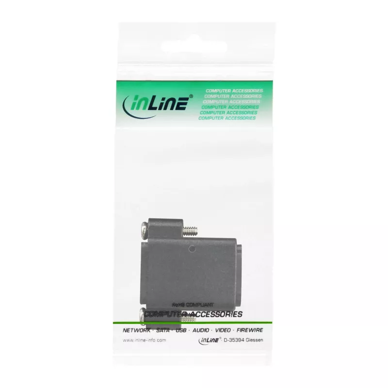 Adattatore HDMI InLine Type-A femmina / Type-A femmina placcato oro con flangia, 4K2K