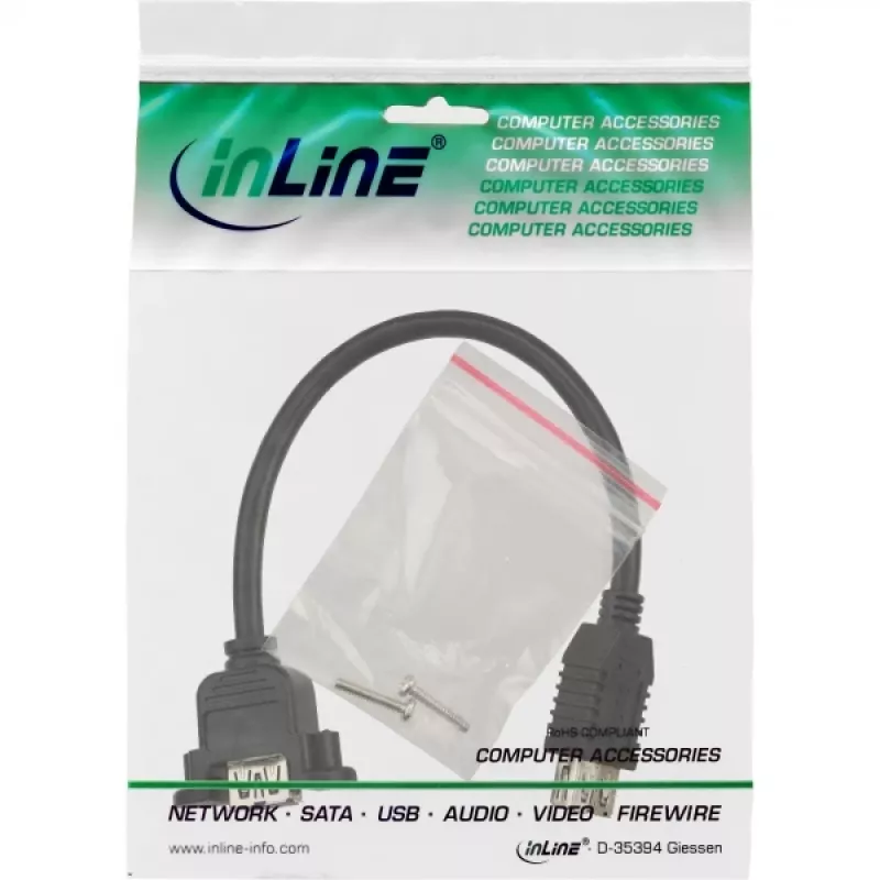 Cavo adattatore USB 3.0 InLine Type-A femmina / connettore chassis Type-A, 0,20 m