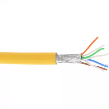 Cavo patch InLine S/FTP PiMF Cat.6A senza alogeni 500MHz giallo 100m
