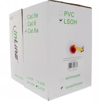 Cavo patch InLine S/FTP PiMF Cat.6A senza alogeni 500MHz giallo 100m
