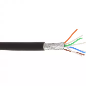 Cavo patch InLine S/FTP PiMF Cat.6A senza alogeni 500MHz nero 100m