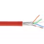 Cavo patch InLine S/FTP PiMF Cat.6A senza alogeni 500MHz rosso 100m