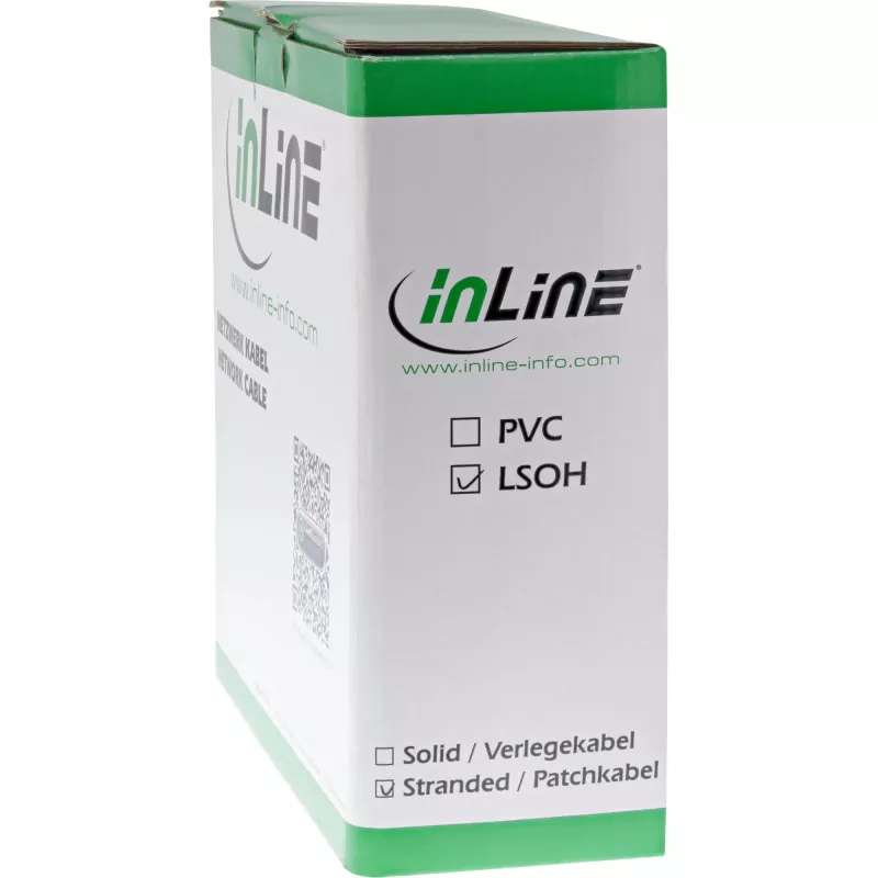 Cavo patch InLine S/FTP PiMF Cat.6A senza alogeni 500MHz grigio 100m