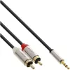 Cavo audio 3,5 mm connettore maschio a 2x connettore maschio RCA InLine Basic sottile S-99241