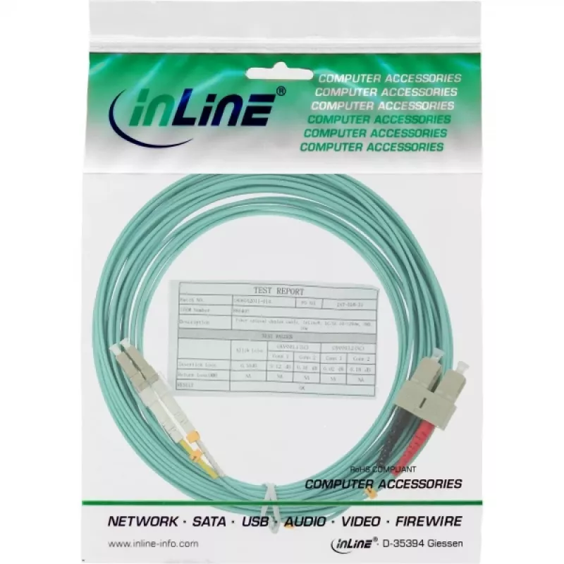 Cavo in fibra ottica duplex LC/SC InLine 88641O 50/125µm OM3 1m