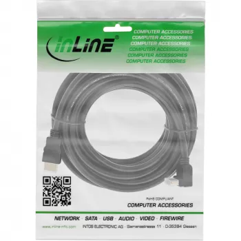 Cavo HDMI High Speed InLine con Ethernet, angolare, 10 m