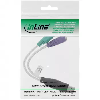 Convertitore USB-PS/2 InLine connettore maschio USB Type A / 2x connettore femmina PS/2