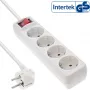 Ciabatta InLine, 4 prese Schuko CEE 7/3, con interruttore, bianco, 1,5 m