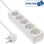 Ciabatta InLine, 5 prese Schuko CEE 7/3, bianco, 1,5 m