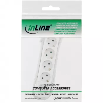 Ciabatta InLine, 5 prese Schuko CEE 7/3, bianco, 1,5 m