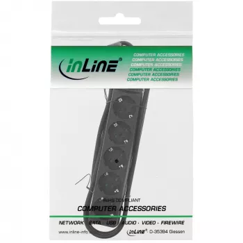 Ciabatta InLine, 5 prese Schuko CEE 7/3, nero, 1,5 m