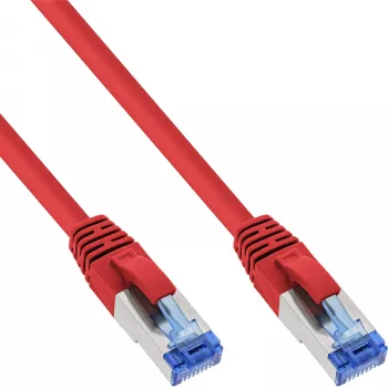 Cavo patch InLine S/FTP PiMF Cat.6A senza alogeni 500 MHz rosso 0,25 m