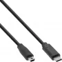 Cavo USB 2.0 InLine, connettore maschio USB-C / connettore maschio Mini-B (5 poli), nero, 0,5 m