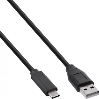 Cavo USB 2.0 InLine, connettore maschio USB-C / connettore maschio USB-A, nero, 1 m