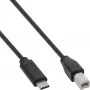 Cavo USB 2.0 InLine, connettore maschio USB-C / connettore maschio USB-B, nero, 1 m
