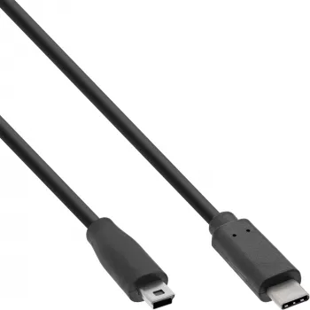 Cavo USB 2.0 InLine, connettore maschio USB-C / connettore maschio Mini-B (5 poli), nero, 3 m
